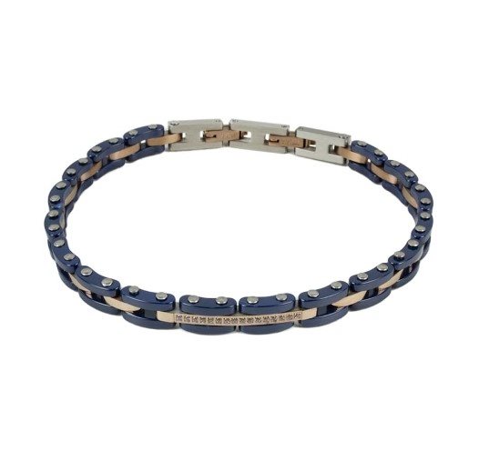 Armband Zancan Herr in Stahl Cubic Zirconia UHB058 - UHB058